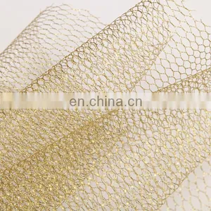 New Products 2015 Innovative Product Gold Spraying Hexagonal Flexible Metal Mesh Fabric thumbnail-4