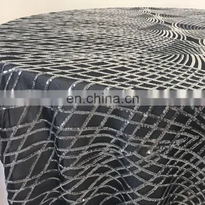 TC229A 80x80 Square Polyester Sequin Tablecloth Factory thumbnail-3