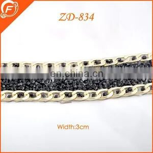 2014 Classic Metal Beads Chain With Rhinestone for Garments Necklace Decoration thumbnail-1