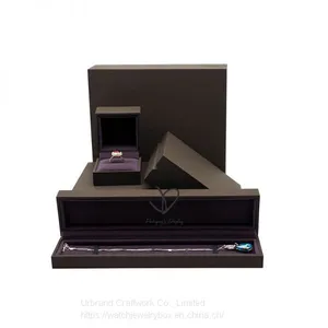 Matte painted wooden jewelry set boxes Custom Logo Wooden Jewelry Gift Packaging Boxes With Factory Price. thumbnail-1