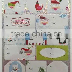 Holographic, Foil, Silver Stamp Xmas Gift Tag Labels Sticker Book thumbnail-2