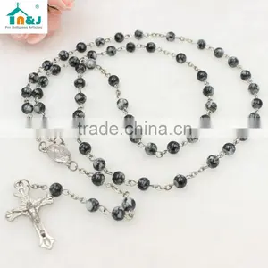 Catholic Glass Beads Rosary With Different Colors thumbnail-3