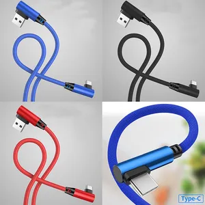 USB Cable Double Elbow Charging Data Cable 2.4A Suitable for Samsung Huawei Xiaomi With LED Indicator thumbnail-3