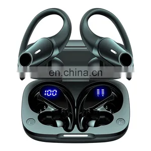 Call Siri Voice Assistant TWS Earphones Sport Ear Hook LED Display Headphones Stereo Headsets Waterproof Earbuds OEM thumbnail-1