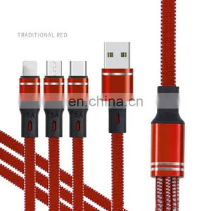 3 In 1 Charging Cable Type C 5A Fast Charging Cable Usb Data Cable for Iphone thumbnail-3