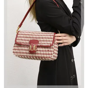 2023 New Arrival Ladies Houndstooth Bridal Bag Single Shoulder Crossbody Bag Fashion Small Square Bag thumbnail-2