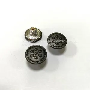 2023 Customized Wholesale Plating Brass Cowboy Button Jeans Buttons for Jeans Clothing thumbnail-1