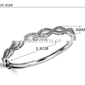 Factory Price Banquet Jewelry for Women Elegant Design Classic Setting CZ Bangle thumbnail-6