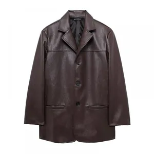 New Style Women's Clothing - European Style Fashion, Simple and Elegant, With a Touch of Old Money Style Leather Jacket and Blazer. thumbnail-1