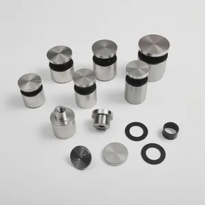 Factory Direct SS304 Stainless Steel Glass Holder Standoff 25mm Diameter Satin Finish Heavy Duty for Glass Wall thumbnail-3