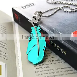Custom Made Charms Wholesale Silver Feather Charm Pendants thumbnail-5