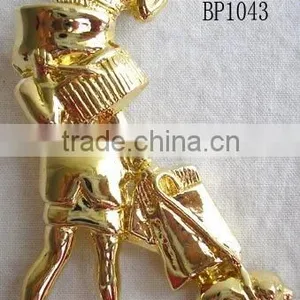 Fashion Gold Girl Brooch With Flower thumbnail-1