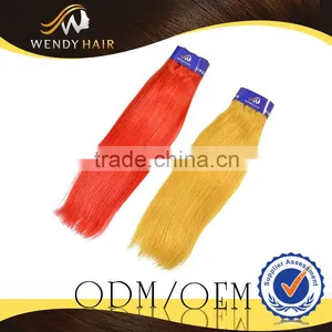 Cheapest Price Top 10 Authentic Guaranteed Wonderful No Mix Two Colors Red Yellow Virgin Malaysian Hair Wavy thumbnail-1