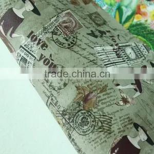 Amerian Style Cross Embossing With Printed Pattern Pvc Synthetic Leather for Bags Guangzhou Leather Manufacturer thumbnail-5