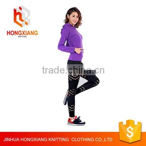 Hongxiang Women Sports Fitness Yoga Pants,High Waist Yoga Leggings,black Side Cut Hole Gym Leggings Tight Pant thumbnail-5