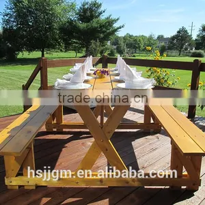 Outdoor Wooden Garden Treasures Patio Table thumbnail-3