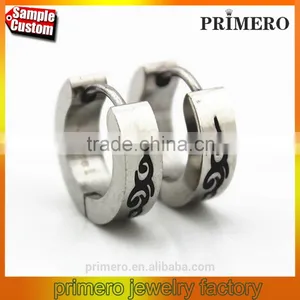 Men Women Stainless Steel Stud Earrings Small Circle Tattoo High Quality Fashion Jewelry thumbnail-1