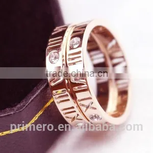2016 New Pattern Roman Number Finger Rings Stainless Steel Fashion Jewelry Brand Rose Gold For Women thumbnail-5