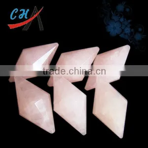 Wholesal Rose Quartz Faceted Pendulum thumbnail-1