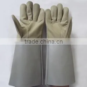 [Gold Supplier] HOT ! Long Welding Cow Grain Leather Gloves thumbnail-1