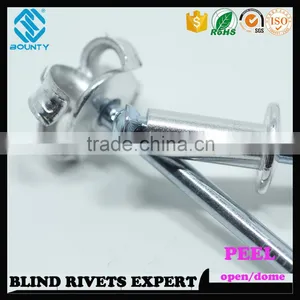 HIGH QUALITY OPEN END MANUFACTURER PROTRUDING CROWN HEAD ALUMINUM POP PEEL TYPE RIVETS thumbnail-1