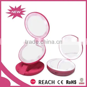 Double Side Battery Operate Compact Folding Travel Mirror thumbnail-2