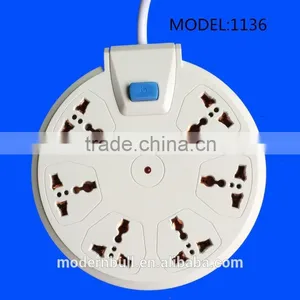 Export 5way Circle Power Strip Outlet Switched Electric Supply Electrical Multi Socket Extension Cord thumbnail-3