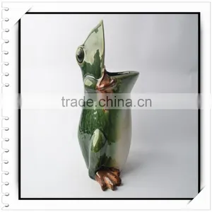 Personalized Ceramic Pen Holder of Wide Mouth Frog thumbnail-1