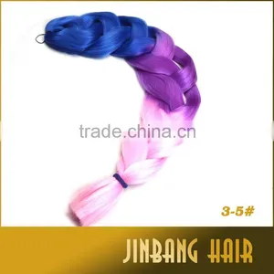 3tone Ombre Braiding Hair 64 PurplePinkBlue Jumbo Braids Hair Synthetic Box Braids Hair thumbnail-3