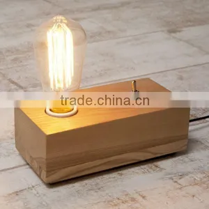 Edison Vintage Style Wood Block Table Lamp thumbnail-1