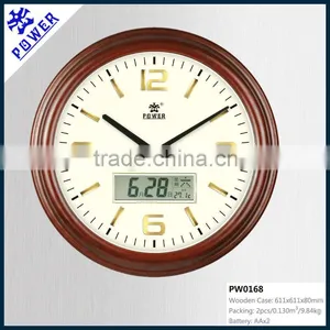 12 Inches CE And RoHS Promotional Wall Clock Wooden Clock thumbnail-1