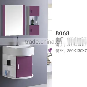 8068 Ceramic Counter Top Cabinet Basin Thin Edge Basin Bathroom Sink PVC Cabinet thumbnail-1