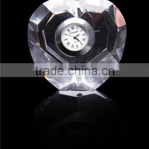 2016 New Fashion Heart Desktop Crystal Colck From Factory on Sale thumbnail-1
