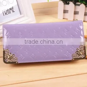 Cheap Wholesale Colorful Lady Use Top Grade Exquisite Leather Lady Wallet With Metal Decoration ,lady Wallet Manufacturer thumbnail-3