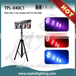 15CH DMX LED Par Footswitch Control 4 Par System 28*Tri-3w Rgb Led Par thumbnail-1