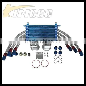 AN10 Blue Hydraulic Oil Cooler Kit for Car 10~15 Rows thumbnail-1