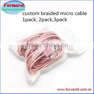 New 3pack 1m Good Woven Android Cable ,3pack Gift Micro Data Cable thumbnail-2