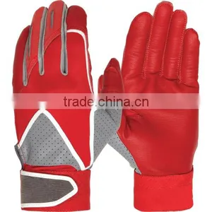 2016 Fast Sell Year Red Leather Baseball Batting Gloves/ Batting Gloves thumbnail-1