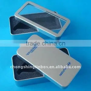 Rectangular Metal Packaging Box With PET Window thumbnail-1