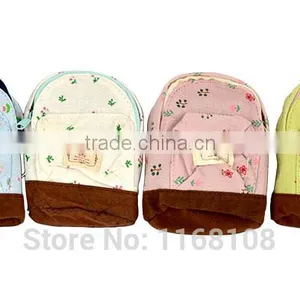 Girl Bag Women Wallet Canvas Pouch Flower Backpack Coin Purse thumbnail-3