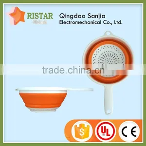 Foldaway Colander Foldable Colander Round Plastic Strainer thumbnail-1