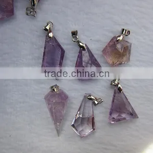 Wholesale Amethyst Crystal Pendant With Stainless Steel thumbnail-1