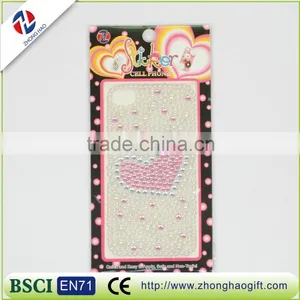 Love Heart Shape Crystal Strass Cell Phone Sticker thumbnail-4