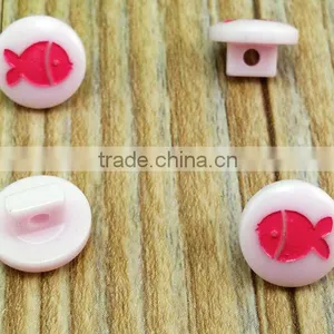 18L Fish Pattern Resin Mushroom Shape Button for T-shirt thumbnail-1