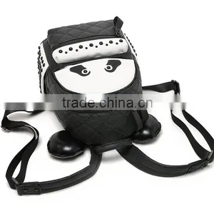 Fashion pu Backpack Handmake Panda Design Day Backpack Bag for Young thumbnail-3