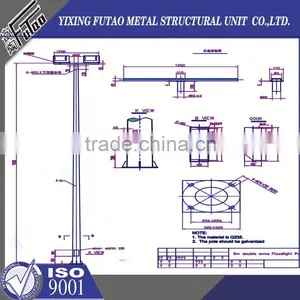 High Quality Galvanized Hot Dip Galvanized Steel Lamp Pole thumbnail-1