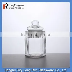 LongRun Wholesale Transparent Vertical Stripes Seal Glass Jar thumbnail-1