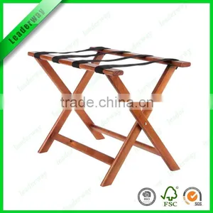 Popular Sale Hotel Bamboo Luggage Rack With Nylon Belt thumbnail-3
