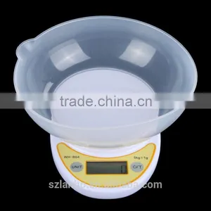 5KG 5000G/1G Home Kitchen Scale Digital LCD Diet Food Weight 3 Units With Bowl thumbnail-1