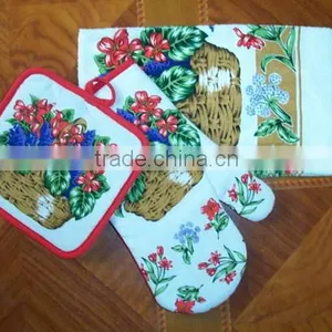 3 Pcs Pigment Print Cotton Kitchen Set thumbnail-3